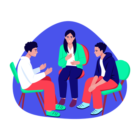 People doing group discussion  Illustration