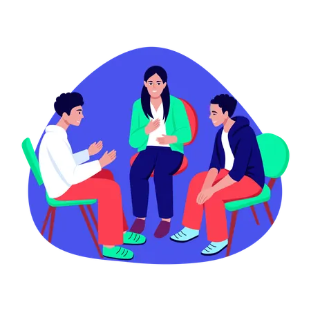 People doing group discussion  Illustration