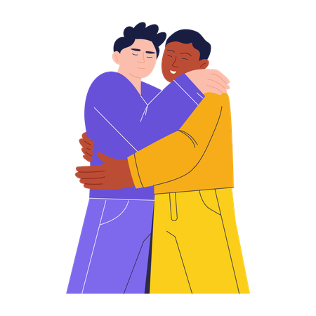 People doing hug  Illustration