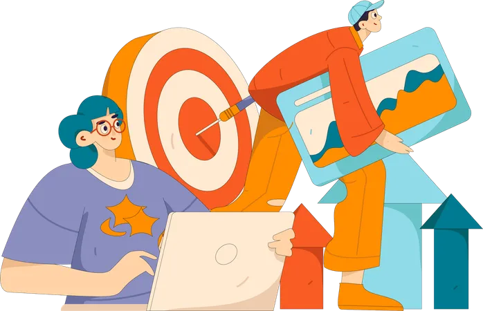 People doing influencer marketing  Illustration