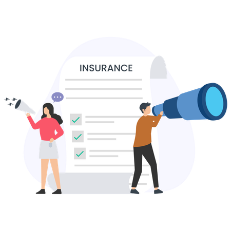 People doing insurance marketing  Illustration