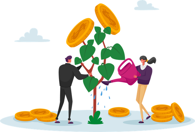 People doing investment Illustration
