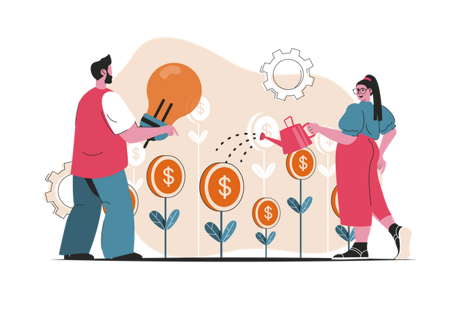 People doing investment  Illustration