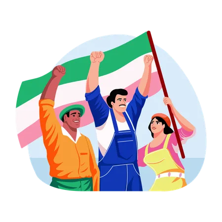 People doing labour protest  Illustration
