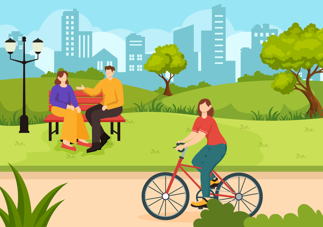 People doing Leisure Activities  Illustration