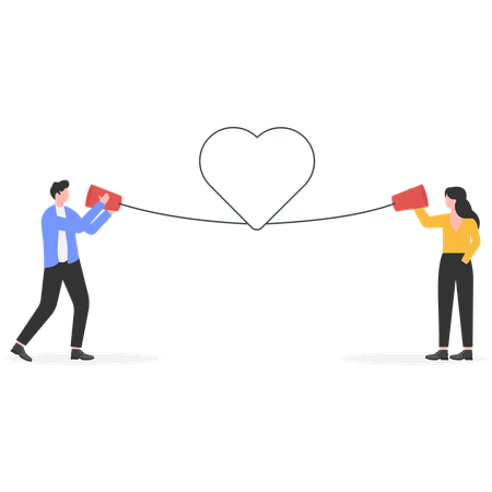 People doing love communication  Illustration