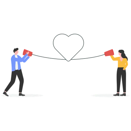 People doing love communication  Illustration