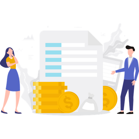 People doing market analysis  Illustration