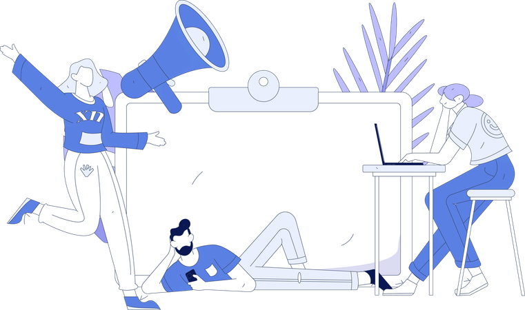 People doing marketing work  Illustration