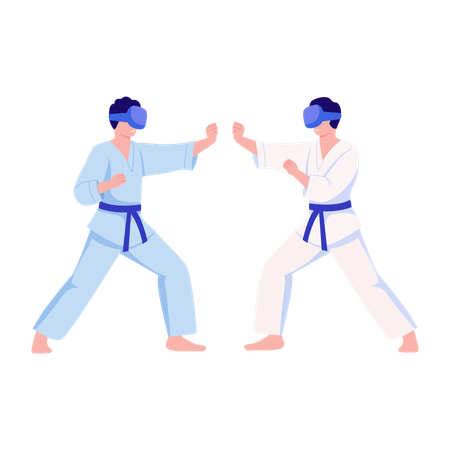People doing martial arts  Illustration