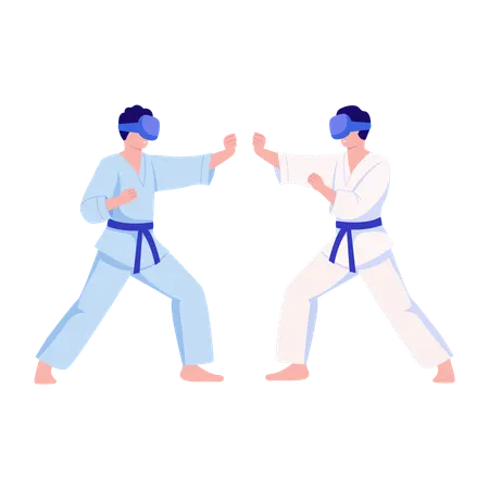 People doing martial arts  Illustration