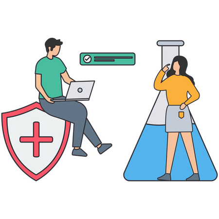 People doing medical test  Illustration