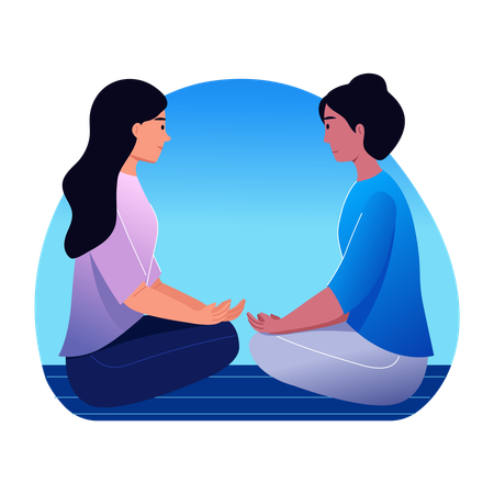 People doing meditation  Illustration