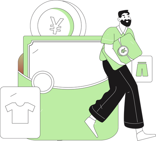 People doing online gift shopping  Illustration
