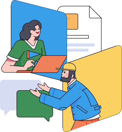 People doing online meeting  Illustration