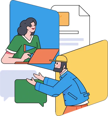 People doing online meeting  Illustration