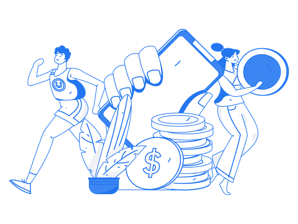 People doing Online payment  Illustration