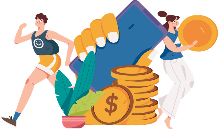 People doing Online payment  Illustration