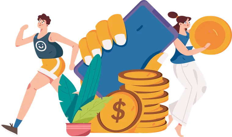 People doing Online payment  Illustration