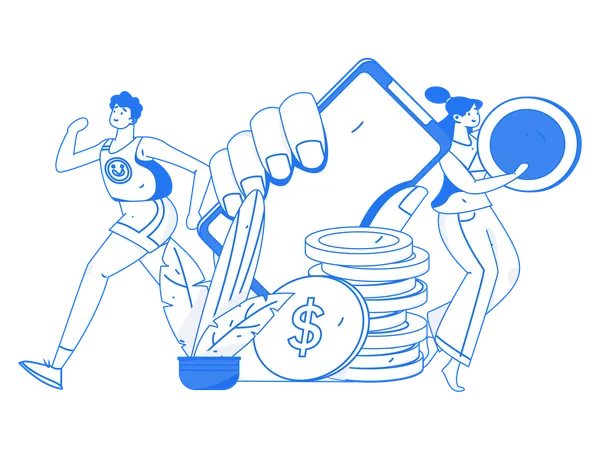 People doing Online payment  Illustration