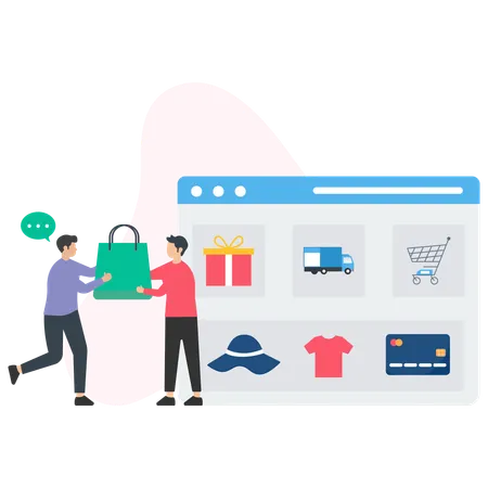 People Doing online shopping  Illustration