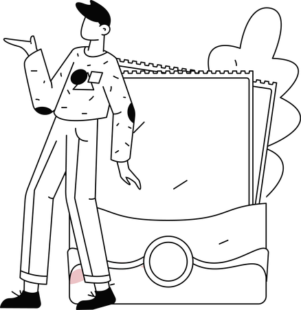 모바일로 온라인 쇼핑을 하는 사람들  일러스트레이션