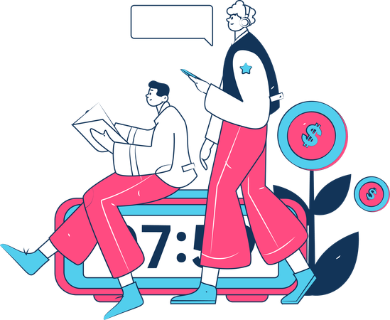 People doing online web meeting  Illustration