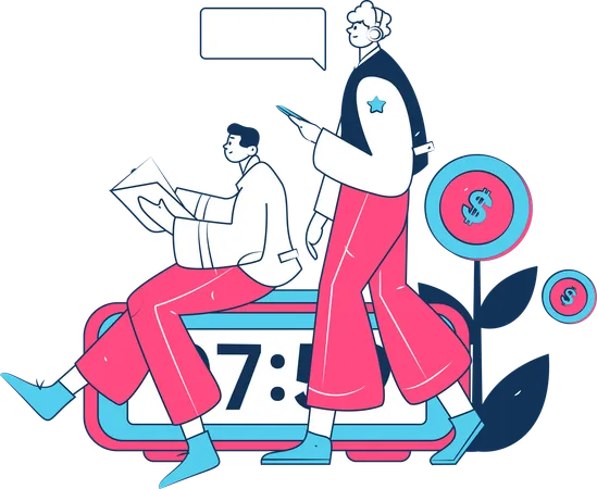 People doing online web meeting  Illustration