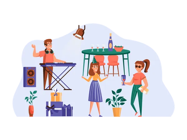 People doing party Illustration