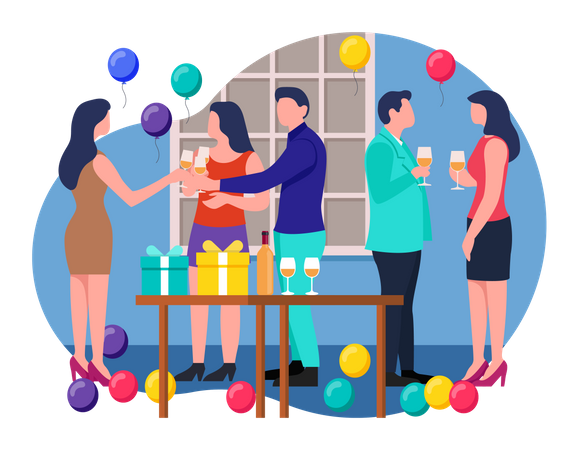 People doing party  Illustration