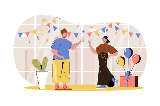 People doing party  Illustration