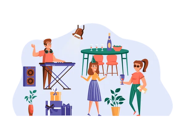 People doing party  Illustration