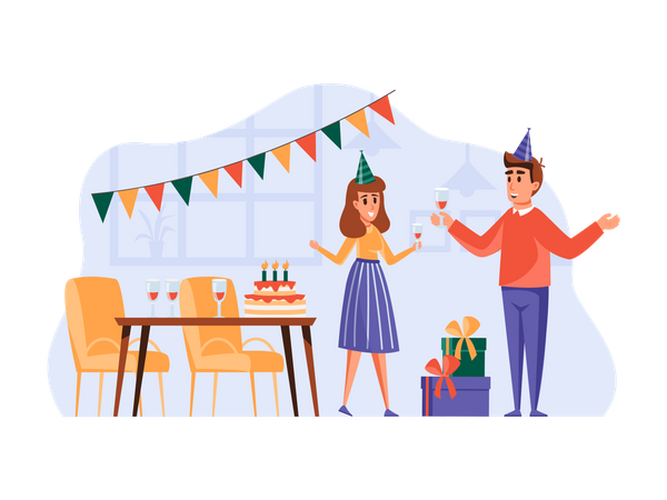 People doing party  Illustration