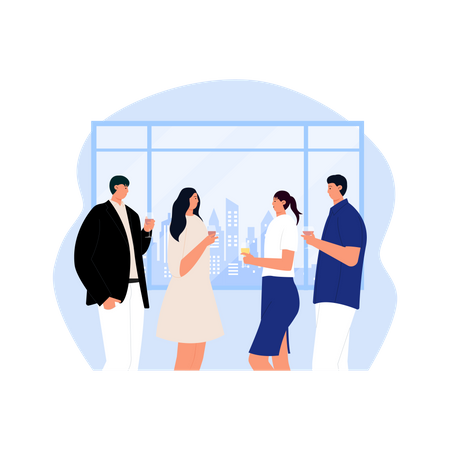 People doing party in office  Illustration