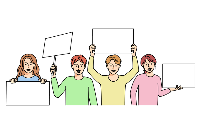 People doing peaceful protest  Illustration