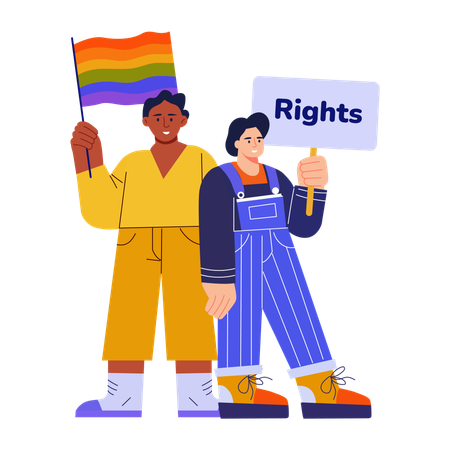 People doing peaceful protest  Illustration