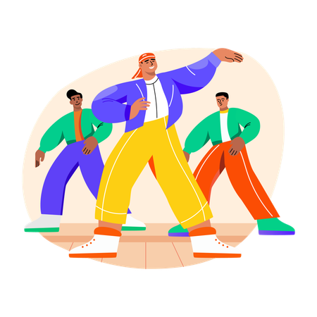 People doing Pop dancing  Illustration