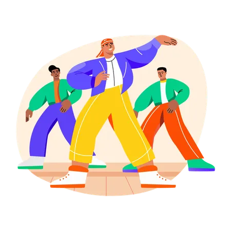 People doing Pop dancing  Illustration