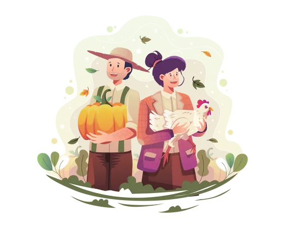 Bundle Set Of Local Organic Farmer Character Farmers Work In The Fields To Grow Vegetables And Raise Animals To Get Their Produce For Sale Vector Illustration Cartoon Style Illustration
