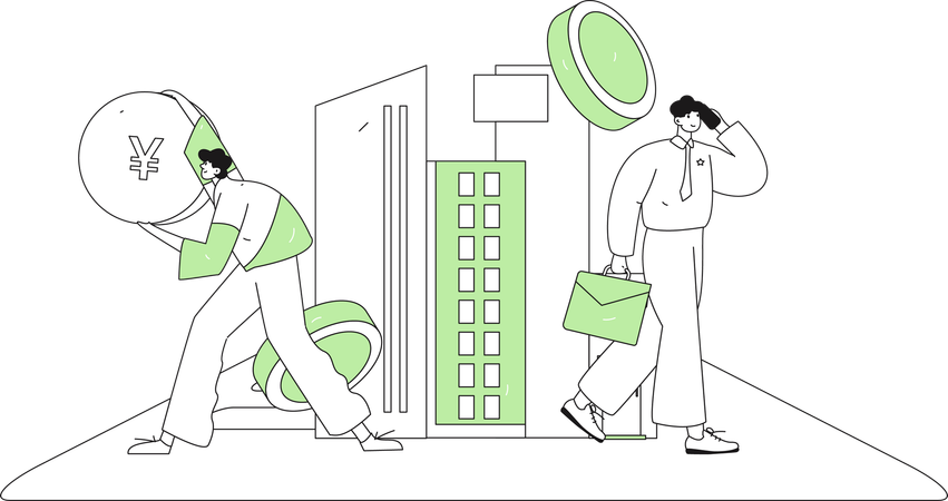 People doing real estate financing  Illustration
