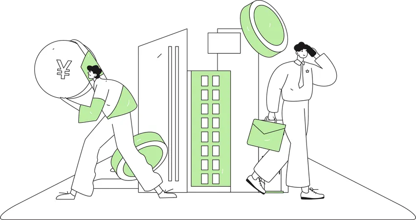 People doing real estate financing  Illustration
