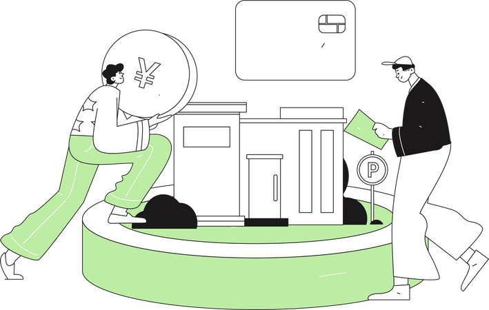 People doing real estate financing  Illustration