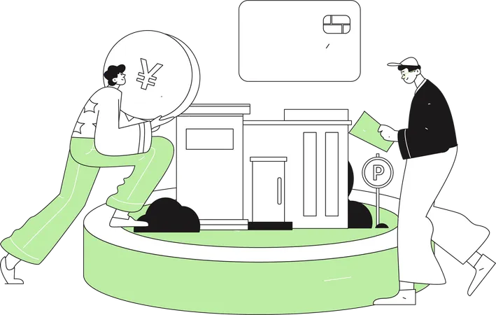 People doing real estate financing  Illustration