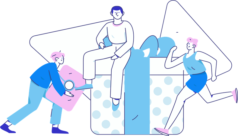 People doing Refer And Earn  Illustration