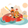 illustration river rafting