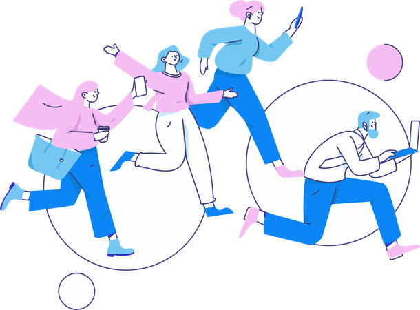 People doing running exercise  Illustration