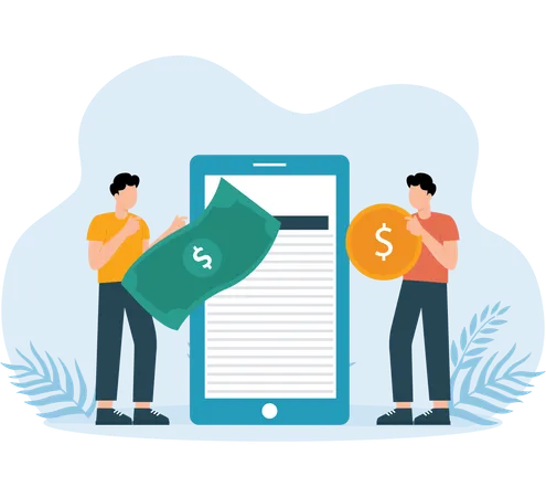 People Doing Safe Transfer  Illustration