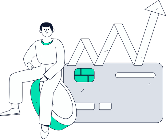 People doing secure card payment  Illustration