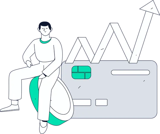 People doing secure card payment  Illustration