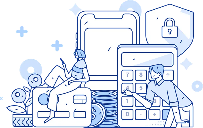 People doing secure Card payment  Illustration